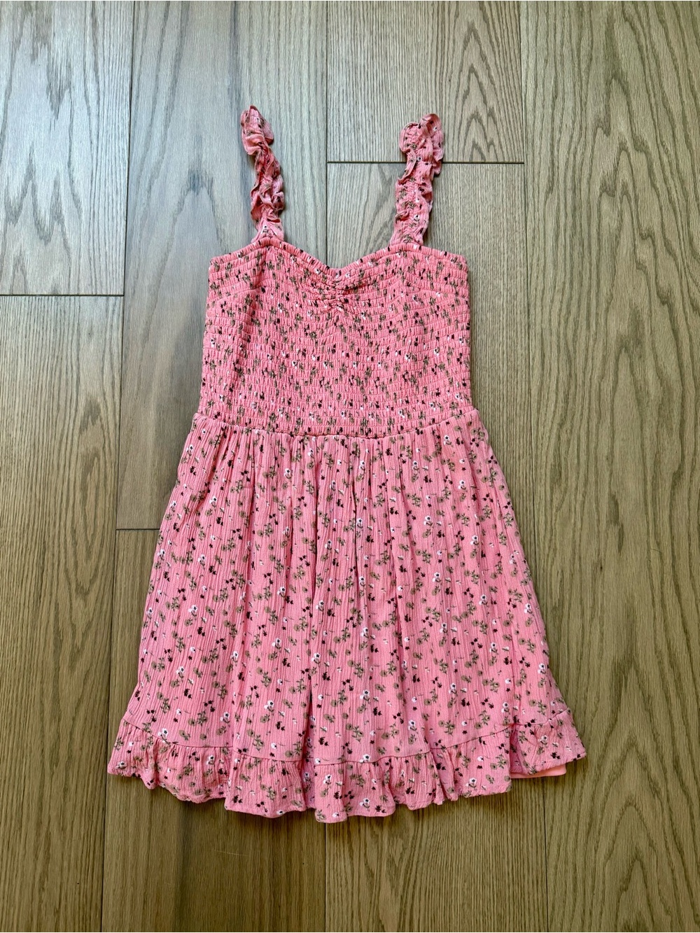 Chocolate Pink Floral Smocked Sundress